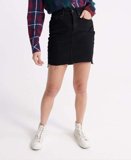 Superdry Women’s Denim Mini Skirt Black - Size: 24