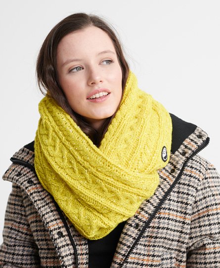 Superdry Women’s Gracie Cable Snood Yellow / Vivid Yellow - Size: 1SIZE