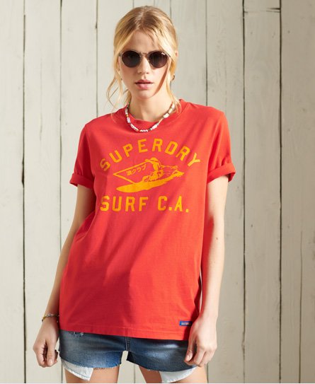 Superdry Women’s Cali Surf Classic T-Shirt Red / Apple Red - Size: 8