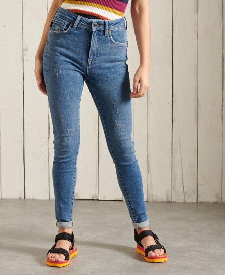 Superdry Women’s High Rise Skinny Jeans Blue / Topanga Vintage Blue - Size: 25/28