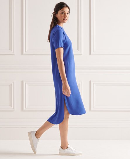 Superdry Women’s Curve Hem Shift Dress Blue / Cobalt - Size: 8