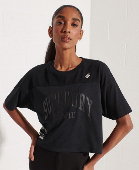 Superdry Women’s Varsity Arch Boxy T-Shirt Black - Size: 14