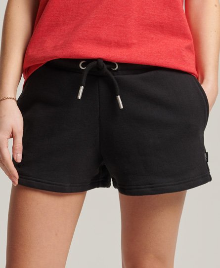 Superdry Women’s Organic Cotton Vintage Logo Jersey Shorts Black - Size: 14