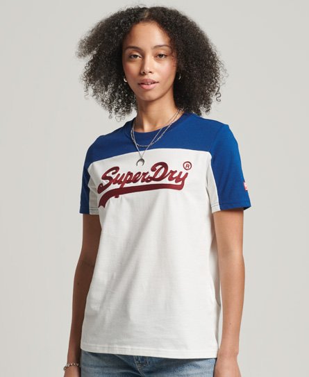 Superdry Women’s Vintage Logo Collegiate T-Shirt Cream - Size: 6