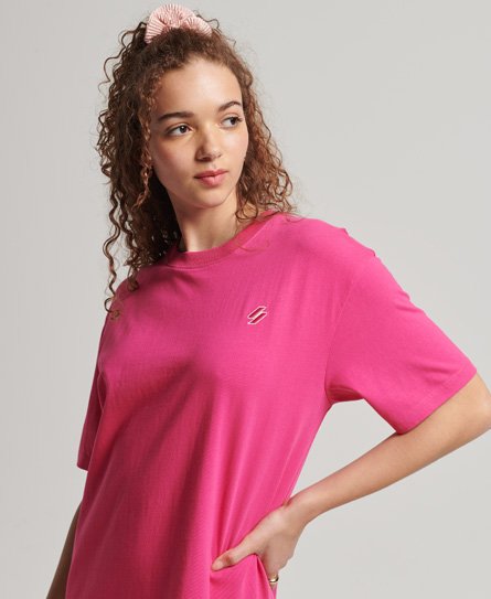 Superdry Women’s Essential T-Shirt Dress Pink / Raspberry Sorbet - Size: 6