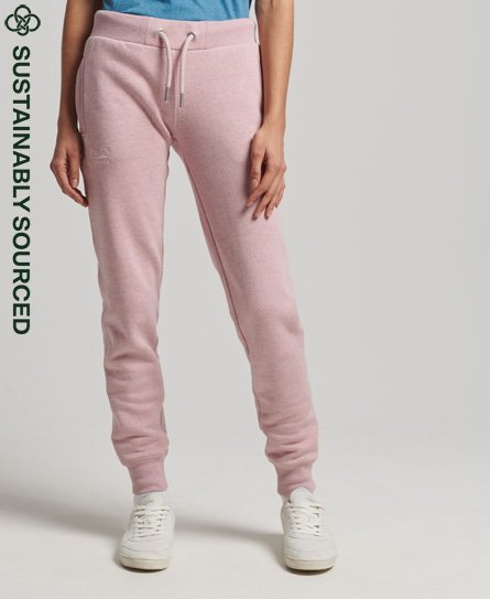 Superdry Women’s Organic Cotton Vintage Logo Embroidered Joggers Pink / Soft Pink Marl - Size: 16
