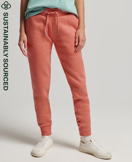 Superdry Women’s Organic Cotton Vintage Logo Embroidered Joggers Cream / LA Coral Marl - Size: 10