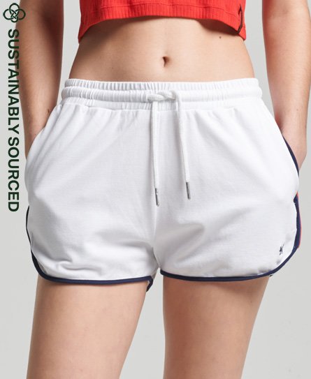 Superdry Women’s Organic Cotton Vintage Stripe Racer Shorts White - Size: 10