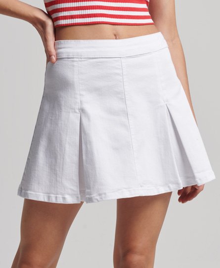 Superdry Women’s Vintage Line Pleat Skirt White / Optic - Size: 10