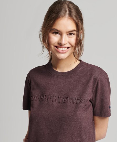 Superdry Women’s Vintage Corporate Logo Marl T-Shirt Red / Port Marl - Size: 10