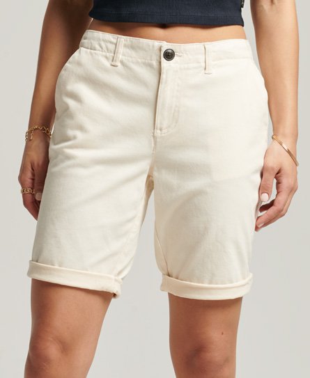 Superdry Women’s City Chino Shorts Cream / Oyster - Size: 14