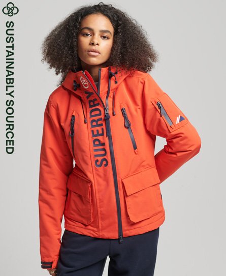Superdry Women’s Hooded Ultimate SD-Windcheater Jacket Orange / Bold Orange/Rich Navy - Size: 8