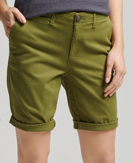 Superdry Women’s City Chino Shorts Green / Capulet Olive - Size: 10