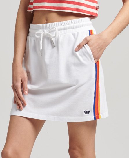 Superdry Women’s Vintage Stripe Hockey Skirt White - Size: 10