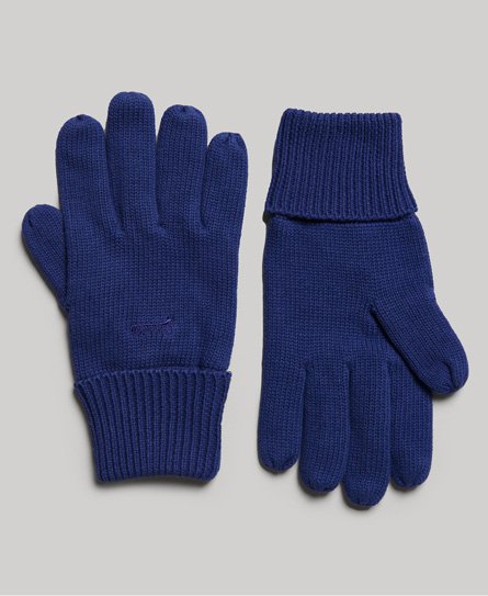 Superdry Men’s Vintage Logo Gloves Blue / Bright Blue Grit - Size: 1SIZE