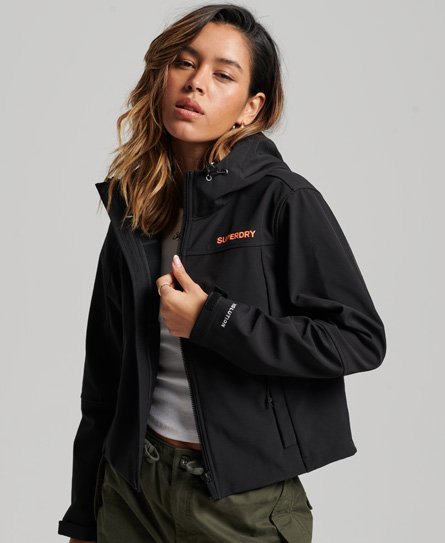 Superdry Women’s Code Trekker Hooded Softshell Jacket Black - Size: 16