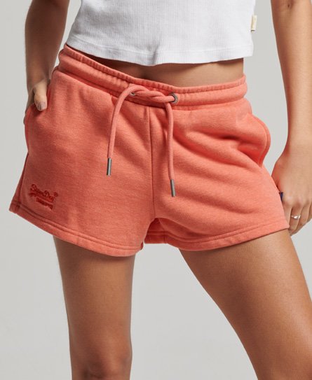 Superdry Women’s Vintage Logo Embroidered Jersey Shorts Cream / LA Coral Marl - Size: 8