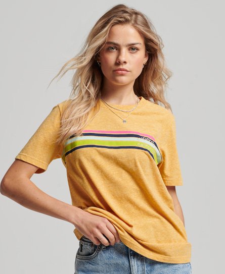 Superdry Women’s Vintage Great Outdoors T-Shirt Yellow / Yellow Snowy - Size: 8