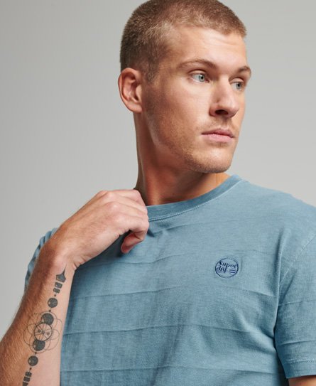Superdry Men’s Organic Cotton Vintage Texture T-Shirt Blue / Wedgewood Blue - Size: Xxl