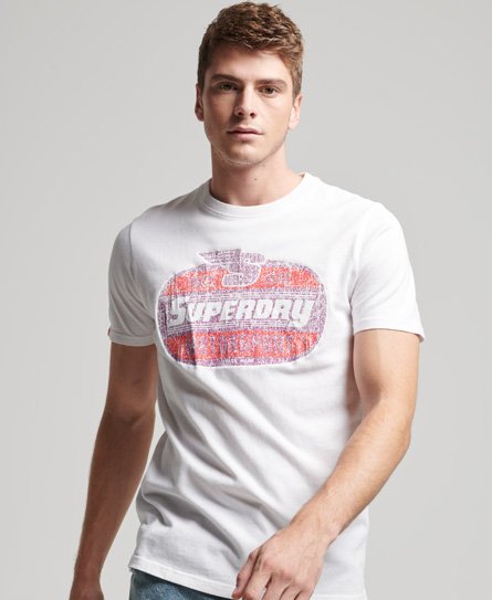 Superdry Men’s Limited Edition Vintage 08 Rework Classic T-Shirt White / Winter White/Soot - Size: S