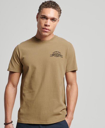 Superdry Men’s Vintage Script Workwear T-Shirt Brown / Sandstone Brown - Size: L