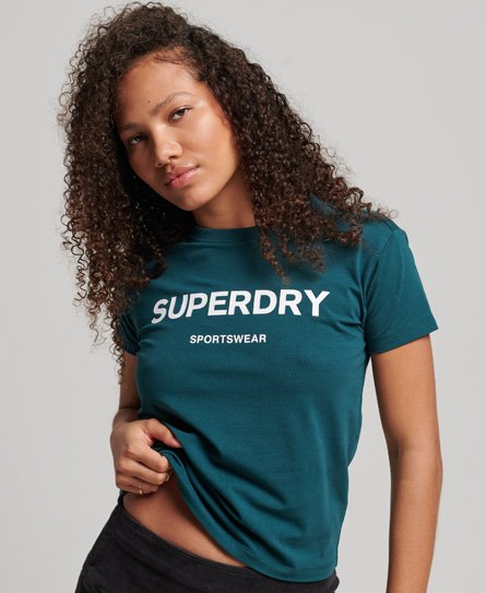 Superdry Women’s Graphic 90s T-Shirt Green / Furnace Green - Size: 8