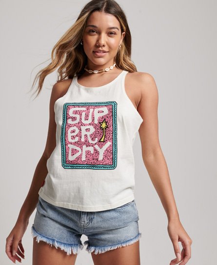 Superdry Women’s Tribal Surf Vest Top White / Off White - Size: 16