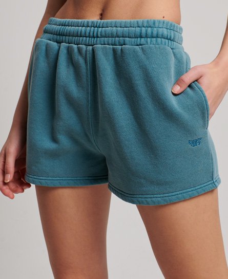 Superdry Women’s Vintage Wash Sweat Shorts Turquoise / Hydro Dark Turquoise - Size: 14