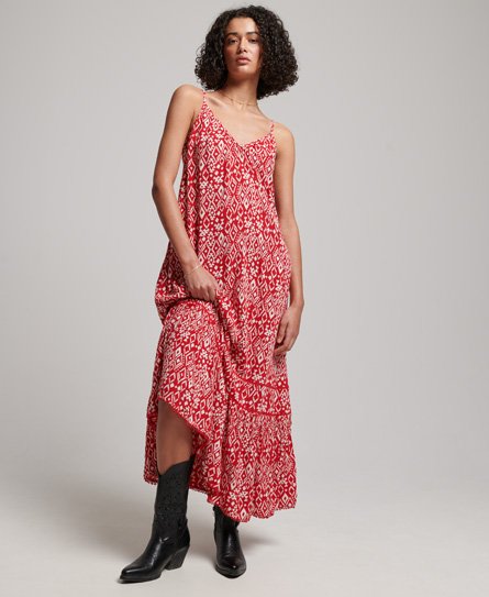 Superdry Women’s Long Cami Dress Red / Boho Red - Size: 16