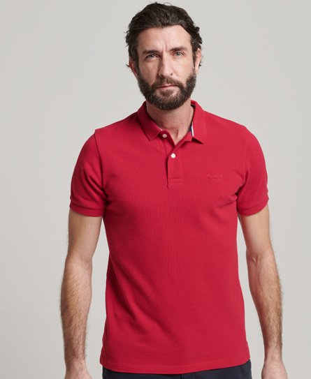Superdry Men’s Classic Pique Polo Shirt Red / Rouge Red - Size: L