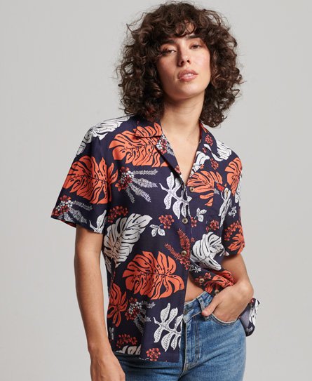 Superdry Women’s Beach Resort Shirt Navy / Hawaiian Navy - Size: 12