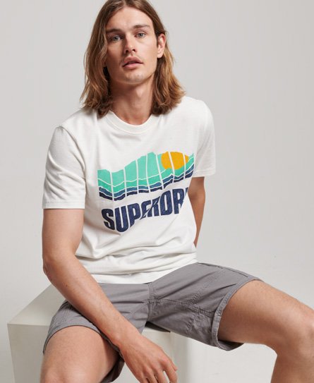Superdry Men’s Vintage Great Outdoors T-Shirt White / Natural White Marl - Size: L