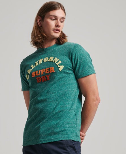 Superdry Men’s Great Outdoors Applique T-Shirt Turquoise / Turquoise Snowy - Size: Xxl