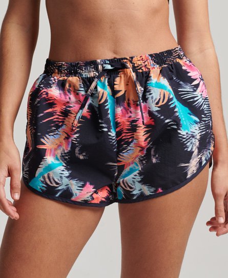 Superdry Women’s Printed Beach Shorts Blue / Fluro Tropic - Size: 14
