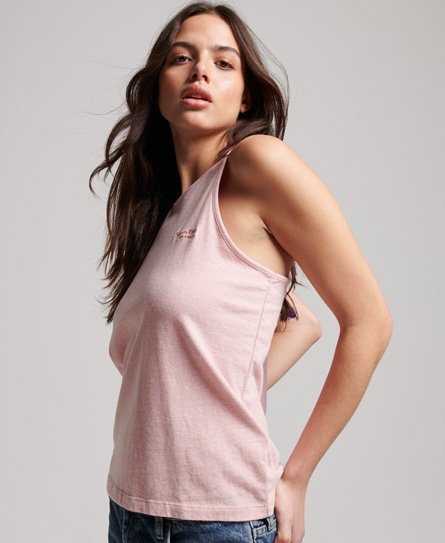 Superdry Women’s Vintage Logo Vest Top Pink / Soft Pink Marl - Size: 14