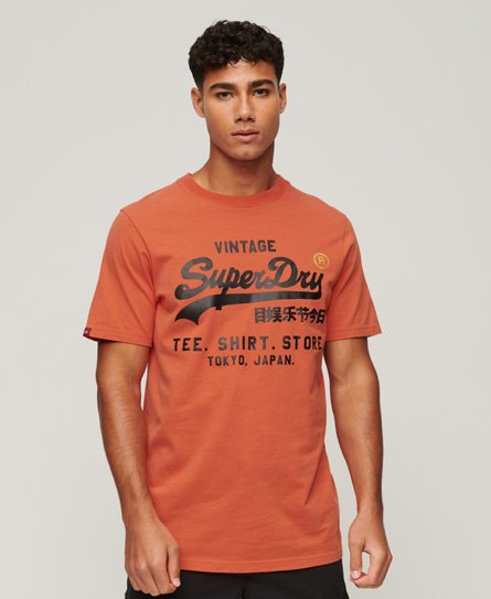 Superdry Men’s Vintage Logo Store Classic T-Shirt Orange / Havana Orange - Size: M