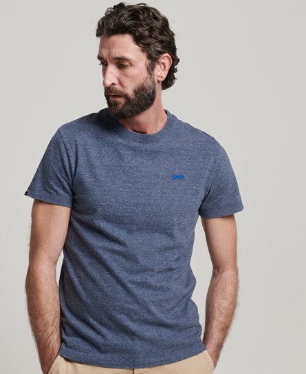 Superdry Men’s Organic Cotton Essential Small Logo T-Shirt Navy / Navy Marl - Size: XL