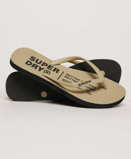 Superdry Women’s Studios Flip Flops Cream / Stone Wash - Size: L