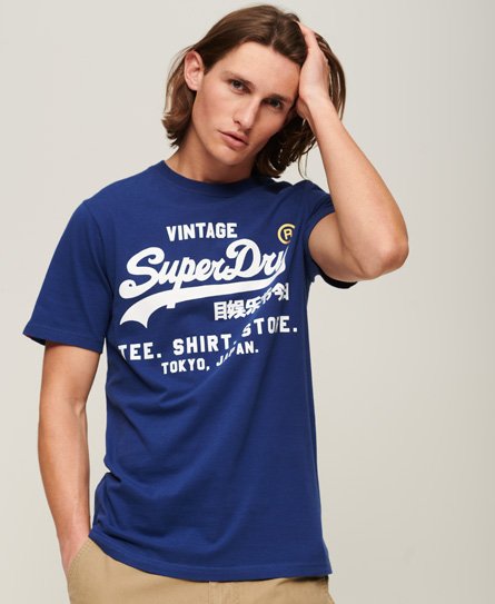 Superdry Men’s Vintage Logo Store Classic T-Shirt Navy / Supermarine Navy - Size: S