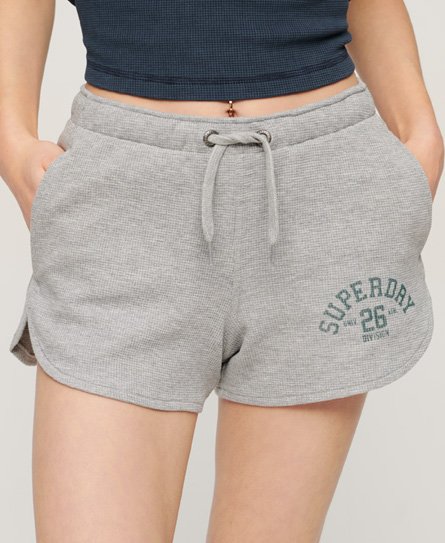 Superdry Women’s Athletic Essential Waffle Shorts Grey / Grey Marl - Size: 14