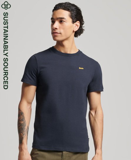 Superdry Men’s Organic Cotton Essential Small Logo T-Shirt Navy / Eclipse Navy Navy - Size: S