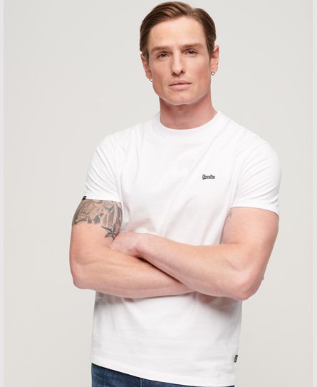 Superdry Men’s Organic Cotton Essential Small Logo T-Shirt White / Optic/optic - Size: XL