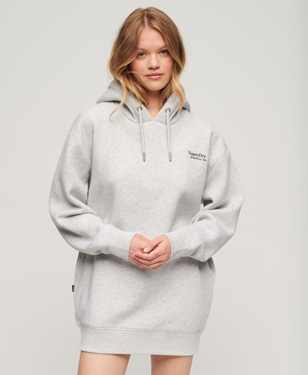 Superdry Women’s Essential Hoodie Dress Light Grey / Glacier Grey Marl - Size: 10-12