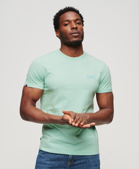 Superdry Men’s Organic Cotton Essential Logo T-Shirt Green / Spearmint Marl - Size: L
