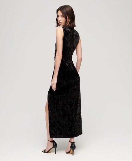 Superdry Women’s Velvet Maxi Dress Black - Size: 16