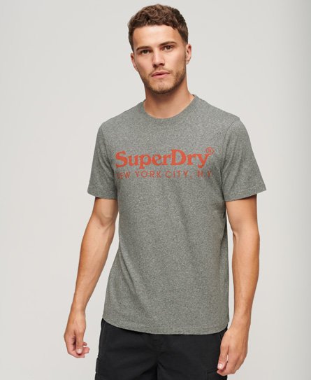 Superdry Men’s Venue Classic Logo T-Shirt Grey / Jet Stream Grey Grindle - Size: XL