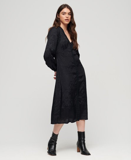 Superdry Women’s Lace Trim Midi Dress Black / Urban Black - Size: 6