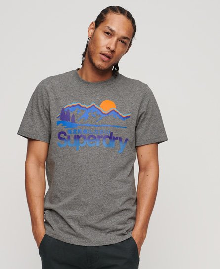 Superdry Men’s Core Logo Great Outdoors T-Shirt Dark Grey / Asphalt Grey Grit - Size: L