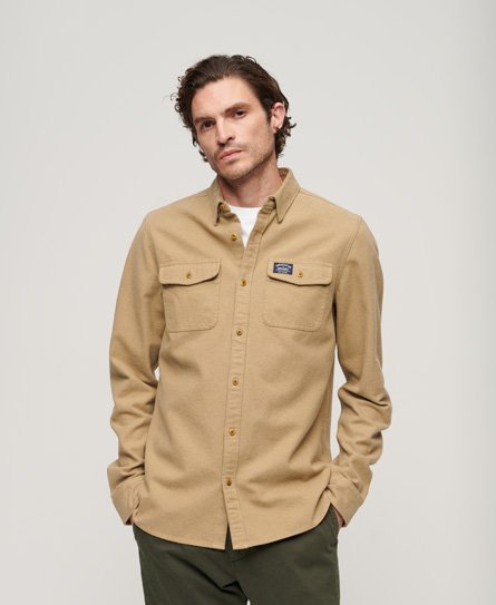 Superdry Men’s Trailsman Relaxed Fit Overshirt Brown / Sandstone Brown - Size: M