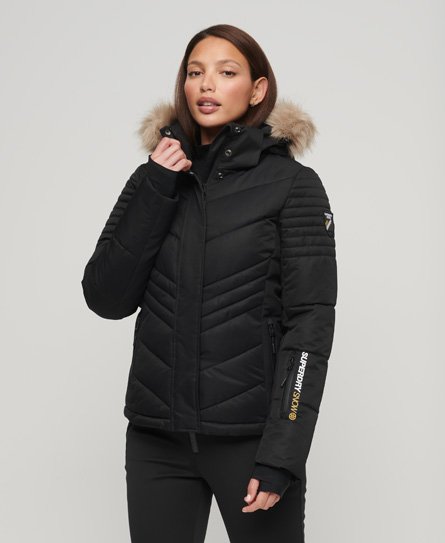 Superdry Women’s Sport Ski Luxe Puffer Jacket Black - Size: 10